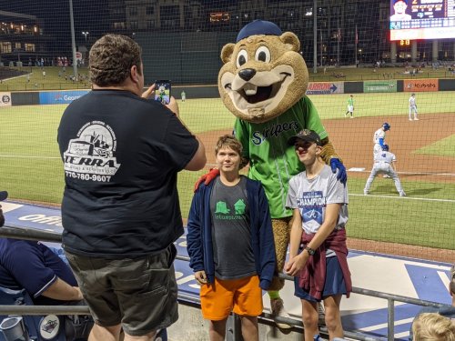 Birthday celebration at the Stripers game